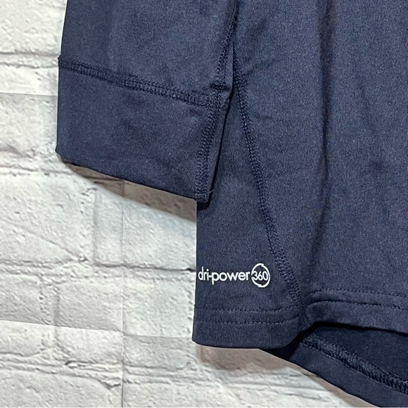 Russell Dri-Power 360 Mock Neck Long Sleeve Shirt Mens Size Large Blue Stretch - Picture 5 of 9